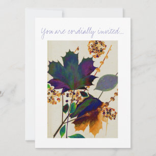 Invitación Las hojas de otoño en los colores reales