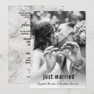 Invitación Las hojas de palma modernas acaban de casar al