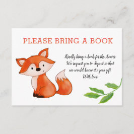 Invitación Las hojas de zorro de bebé lindo traen un libro |