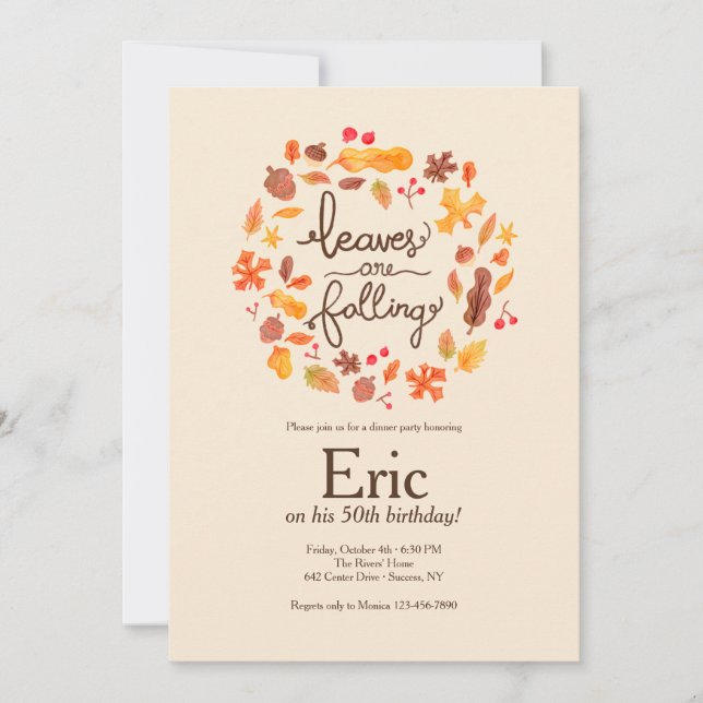 Invitación Las Hojas Están Cayendo  (Anverso)
