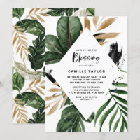 Las hojas tropicales Faux Relieve metalizado dorad