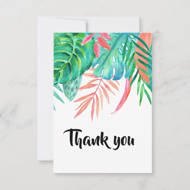 Invitación Las hojas tropicales gracias (Anverso)