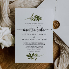 Invitación Las hojas verdes botánicas de Nuestra Boda