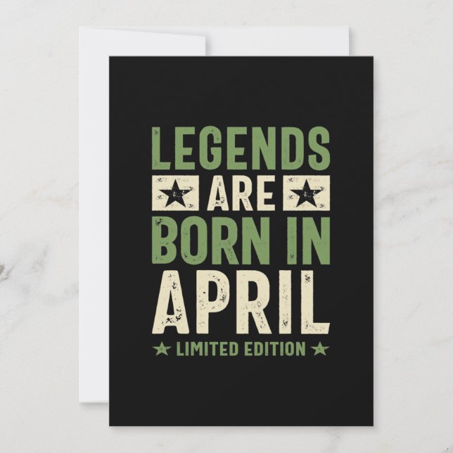 Invitación Las leyendas nacen en abril - abril Cumpleaños (Anverso)