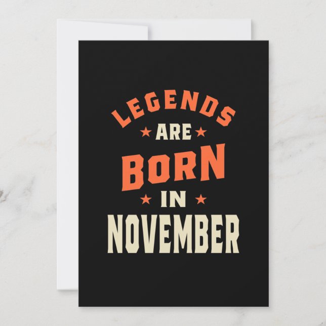 Invitación Las leyendas nacen en noviembre - Noviembre Cumple (Anverso)