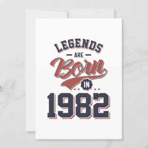 Invitación Las leyendas nacen en regalo de cumpleaños de 1982