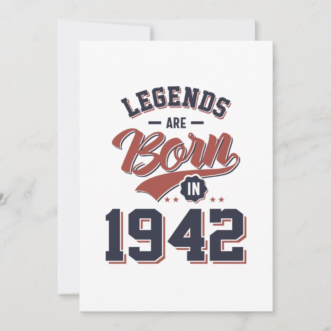 Invitación Las Leyendas Nacieron en Regalo de Cumpleaños 1942 (Anverso)