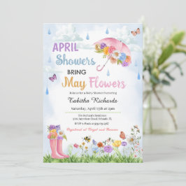 Invitación Las lluvias de abril traen el Baby Shower de prima