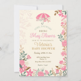 Invitación Las lluvias de abril traen el Baby Shower de prima