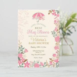 Invitación Las lluvias de abril traen el Baby Shower de prima