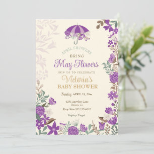 Invitación Las lluvias de abril traen el Baby Shower de prima