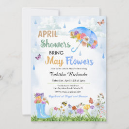 Invitación Las lluvias de abril traen el Baby Shower de prima