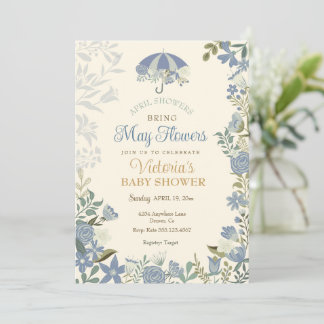 Invitación Las lluvias de abril traen el Baby Shower de prima
