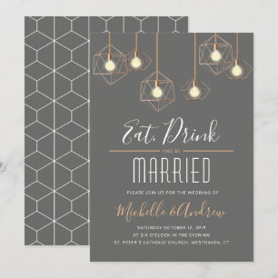 Invitación Las luces angulares comen bebida y se casan con Bo