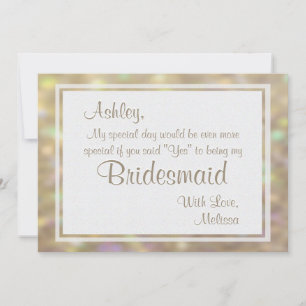 Invitación Las Luces Blandas De Oro Serán Mi Novia