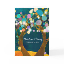 Las luces de cadena aman a los árboles Boda Verde