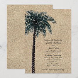 Invitación Las luces de cadena Palm Tree Wedding Invitan a ar