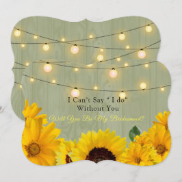 Invitación Las Luces De Madera Sunflower Serán Mi Novia