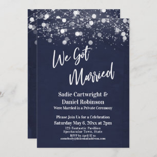 Invitación Las Luces Texturadas Nos Casaron Sólo En Recepción