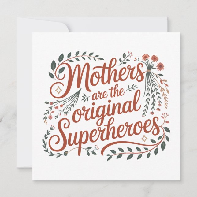 Invitación Las madres son las superheroínas originales (Anverso)