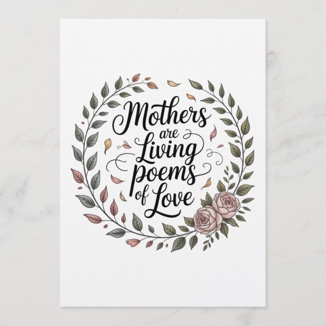 Invitación Las madres son poemas vivos de amor (Anverso)