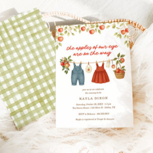 Invitación Las manzanas de nuestro gemelo ocular otoño caen e