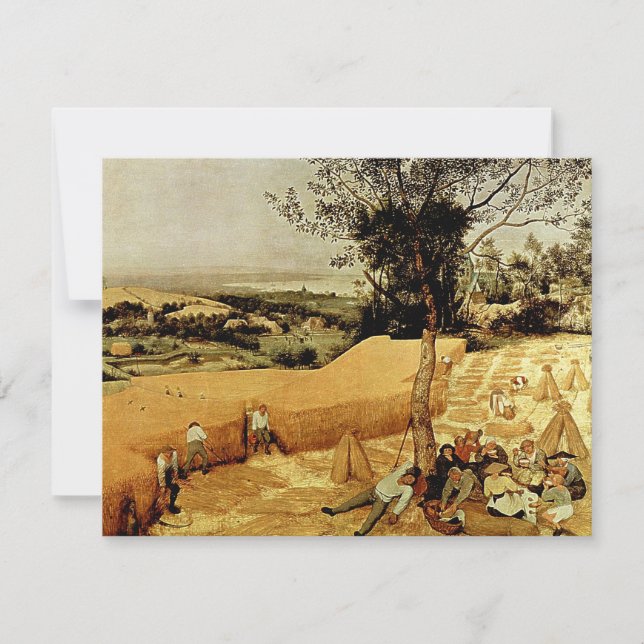 Invitación Las máquinas segadores de Pieter Bruegel (1565) (Anverso)