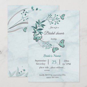 Invitación Las mariposas azules verde azuladas dejan una duch