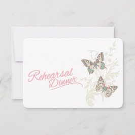 Invitación Las mariposas invitan a una cena de boda rosado