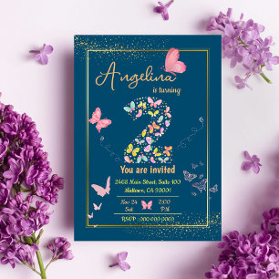 Invitación Las mariposas mágicas flotantes adorables por segu