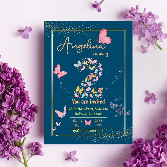 Invitación Las mariposas mágicas flotantes adorables por segu (Subido por el creador)