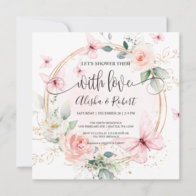 Invitación Las mariposas vamos a bañarlas con las parejas de  (Anverso)