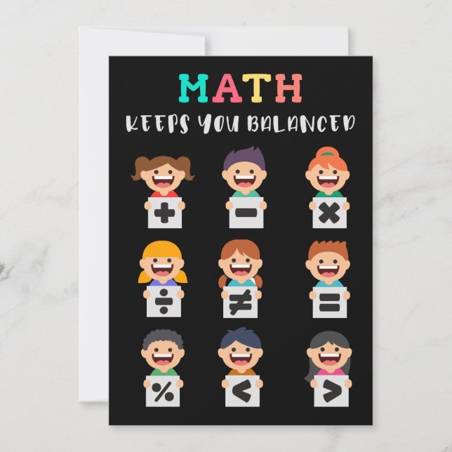 Invitación Las matemáticas te mantienen equilibrado (Anverso)
