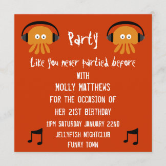 Invitación Las medusas anaranjadas enrrolladas DJ van de