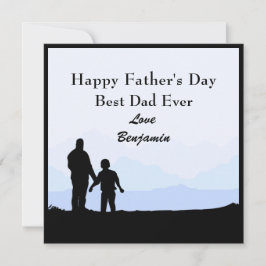 Invitación Las mejores siluetas de papá e hijo nombran la tar
