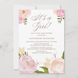 Invitación Las melodías rosas son un Baby Shower Chica