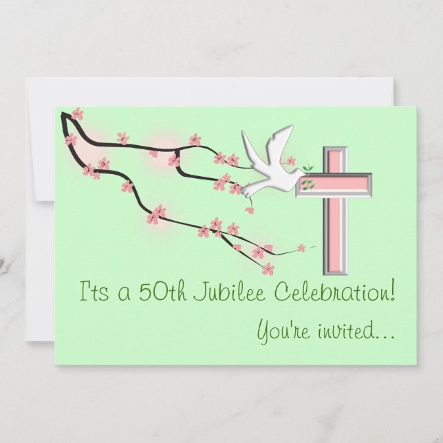 Invitación Las monjas 50 de Jubileo invitan al verde (Anverso)