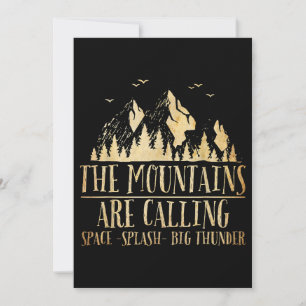 Invitación Las montañas llaman a la salpicadura espacial gran