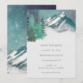 Invitación Las Montañas Rústicas De Las Acuarelas Pine Salven