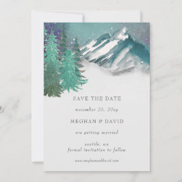 Invitación Las Montañas Rústicas De Las Acuarelas Pine Salven