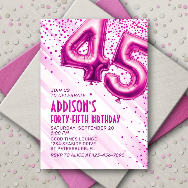 Invitación Las mujeres rosadas 45 años (Subido por el creador)