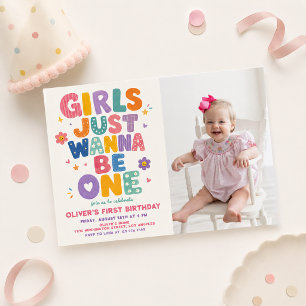 Invitación Las niñas solo quieren ser una foto de cumpleaños