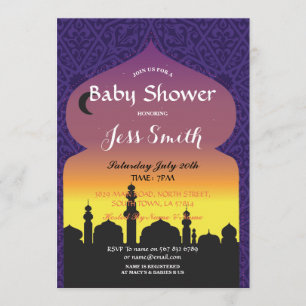 Invitación Las noches árabes del fiesta de Baby Shower