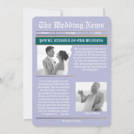 Invitación Las Noticias de la Boda Periódico Antiguo de Boda