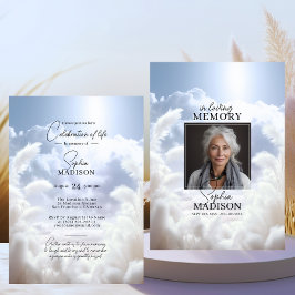 Invitación Las nubes blancas pampas celebración de la vida |