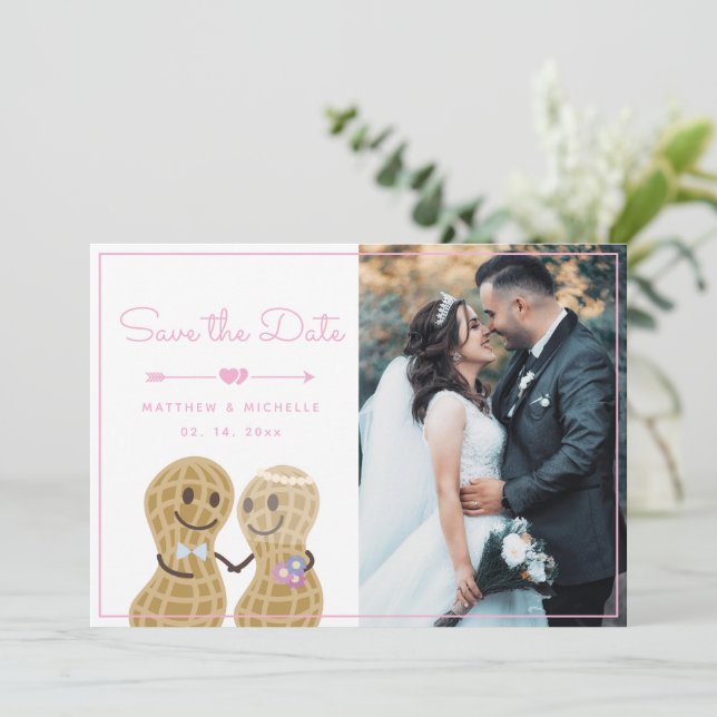 Invitación Las Nueces De Una Pareja De Fotografía Guardar La  (Anverso de pie)