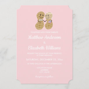 Invitación Las Nueces Entre Sí Elegante Boda Rosa