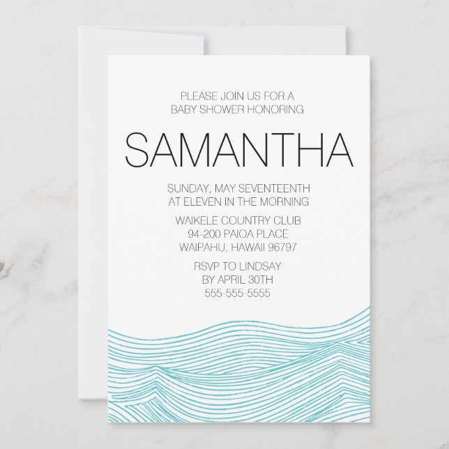 Invitación Las olas oceánicas nupciales o Baby Shower invitan (Anverso)