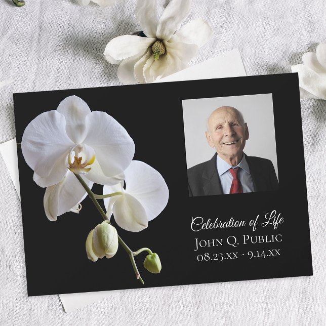 Invitación Las orquídeas blancas en la celebración de la vida (Subido por el creador)