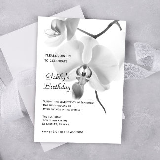 Invitación Las orquídeas en la fiesta del cumpleaños del Stem